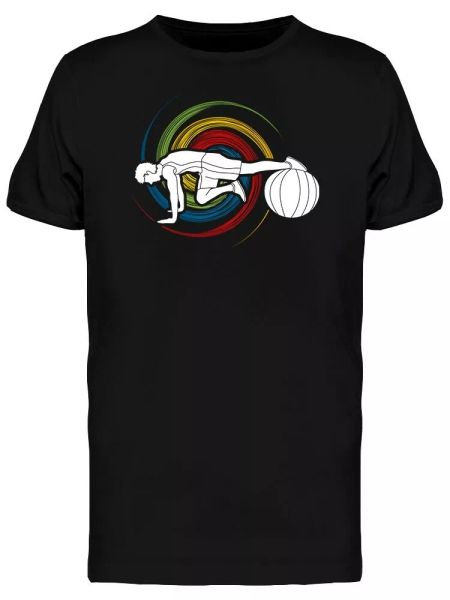 

Stretching On Pilates Ball Men's Tee -Image by Shutterstock, White;black