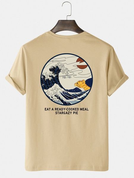 

men slogan and wave print tee x9o5#, White;black