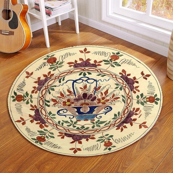 

bath mats restoring ancient ways is printed non-slip circular rug floor mat bedroom living room home decoration