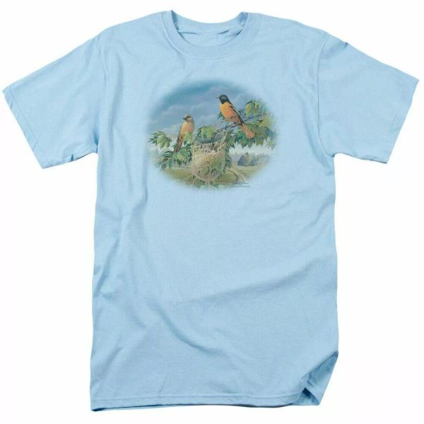

wild wings orioles and farm t shirt mens licensed bird tee light blue, White;black