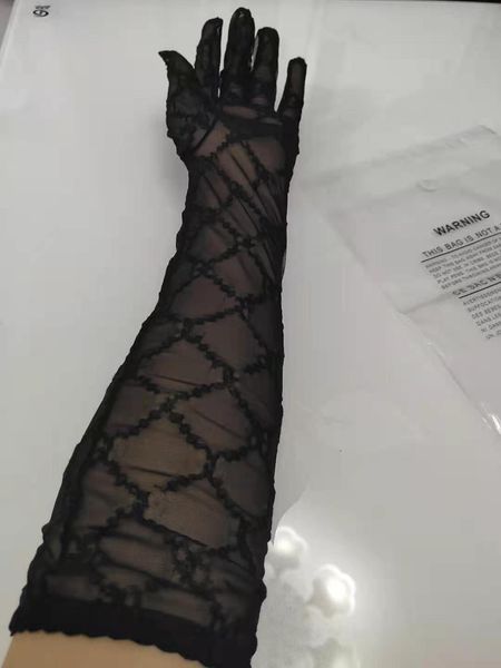 

fashion long lace bride bridal glove wedding gloves crystals wedding accessories lace mittens for brides five fingerless wrist a11, Blue;gray