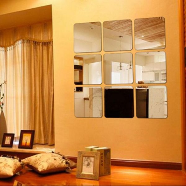 

mirrors 3d sticker decal mosaic home room obtuse angle wall stickers diy for living porch 1075 decoration 6 pcs square mirror tile