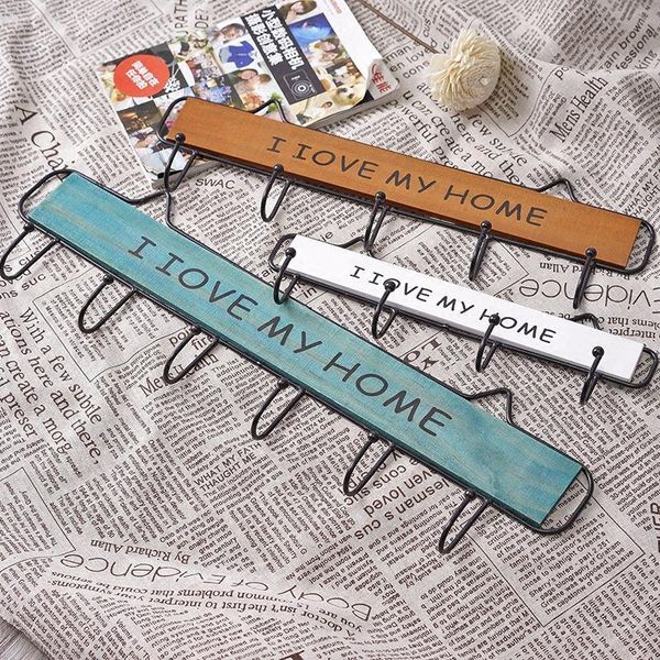 

hangers & racks clothes laundry coat rack 1pc wall hooks mounted 4/5/6 hat key holder hanging storage shelf for