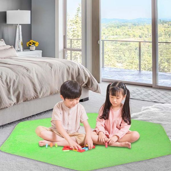 

velvet carpet for princess hexagonal tent floor mat comfortable soft anti-slip gray rugs tie dyeing kids room bath mats