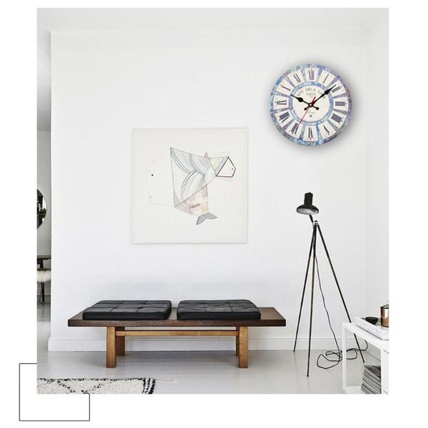 

wall clocks 30cm nostalgic retro european american pastoral country wood clock brief mute quartz watch living room home decor