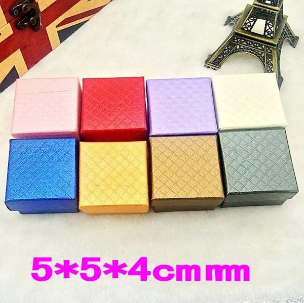 

gift wrap 4 colors 5*5 *3cm square shape jewelry box wedding engagement ring for earrings display packing