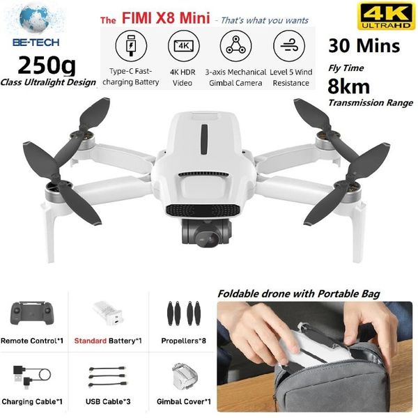 

drones fimi x8 mini camera drone 250g-class 8km 4k professional quadcopter with gps remote control helicopter