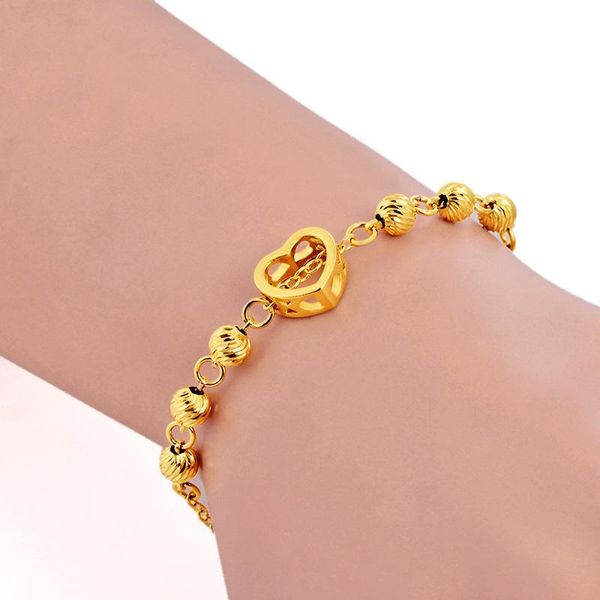 

link, chain brass jewelry love transfer beads bracelet fashion luxury accessories women's gifts, Black