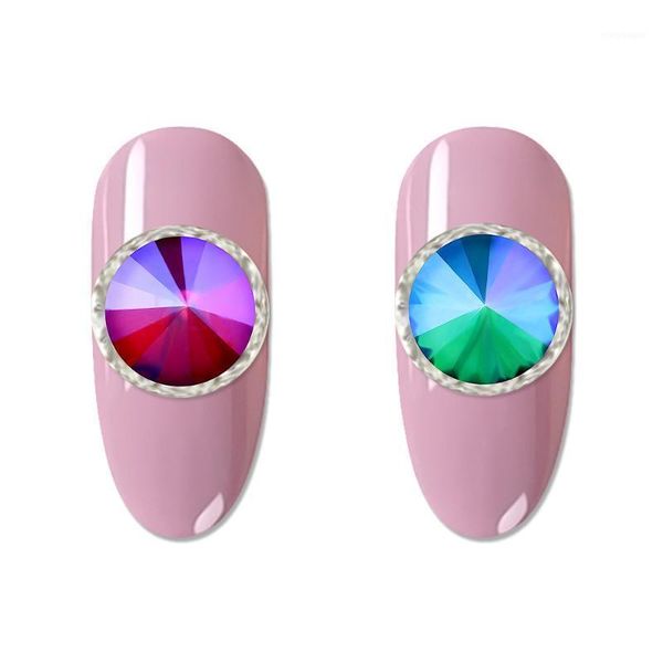 

10pcs/lot circular colorful red green alloy big ab rhinestones bows nails art jewelry charms decoration supplies manicure1, Silver;gold