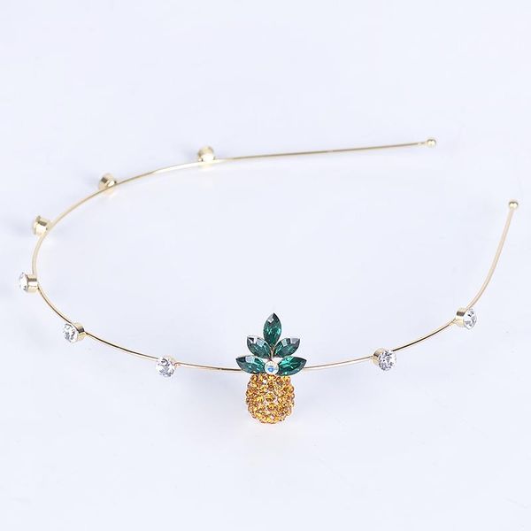 

hair clips & barrettes easya simple elegant gold crystal pineapple hairbands fashion delicate headwear rhinestone accessories for women girl, Golden;silver