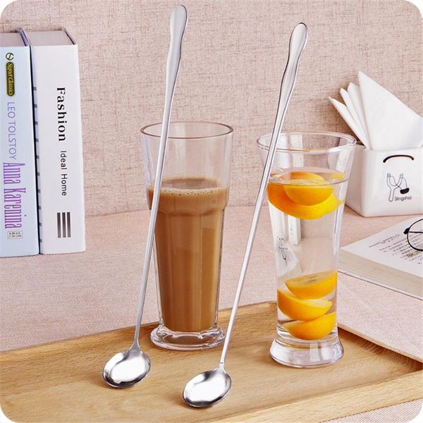 

spoons creative stainless steel mixing spoon student plus long round household tableware handle small soup