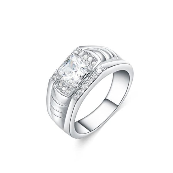 

wedding rings fashion silver ring classic exquisite temperament female models inlaid white zircon hand jewelry engagement items, Slivery;golden