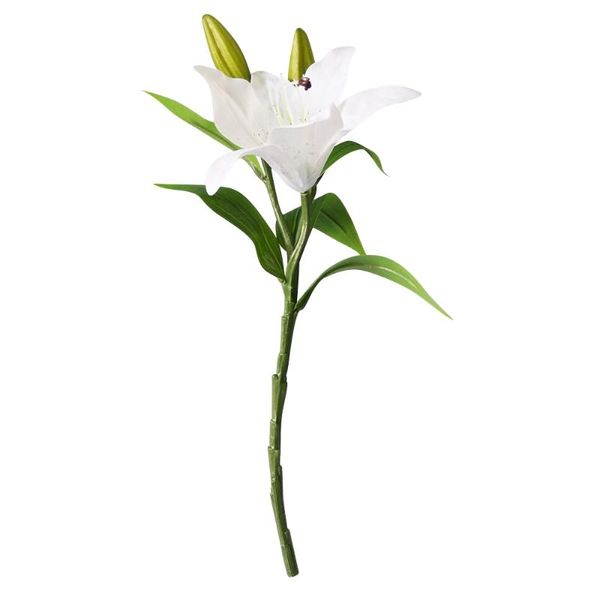 

decorative flowers & wreaths 1pc diy real touch artificial lily flores wedding bridal fake bouquet plants white home party decor display