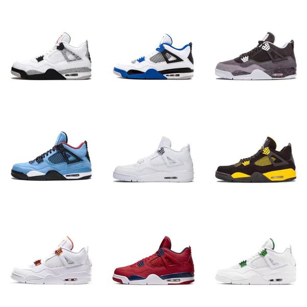 

2021 authentic 4 se university blue tech grey outdoor shoes 4s white black genuine suede man woman trainers sports sneakers with original bo