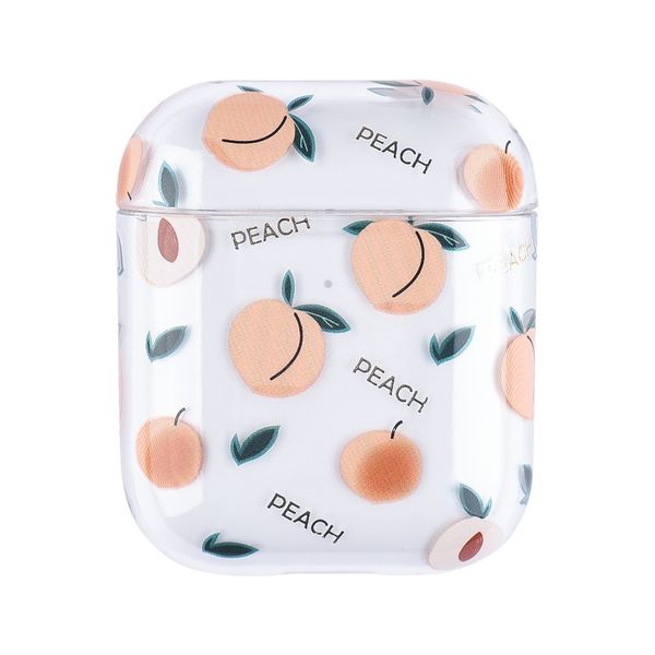 

fruit peach pattern case for airpods 1 2 soft silicone flexible cases cover cute shockproof earphone protector 97223