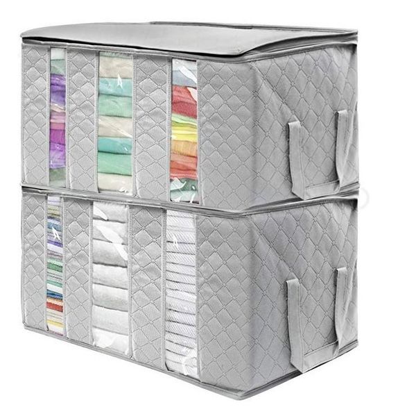 

storage bags non-woven clothes bag portable quilt dust-proof cabinet finishing organizer home wardrobe closet pouch accessories stuff