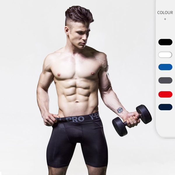 

gym clothing fitness mens compression sports under base layer running tights quick-drying shorts cycling jerseys male 1045, White;black