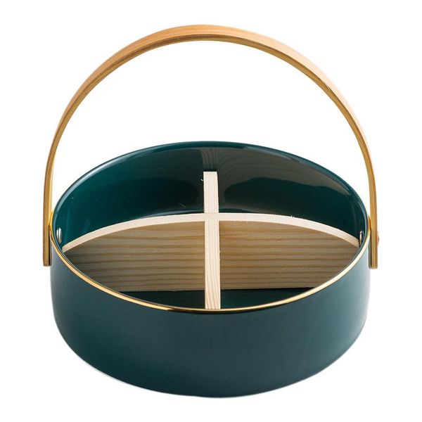 

ceramic multi-grid fruit tray, sugar water, nuts, melon seeds, snack basket, household living room storage bottles & jars