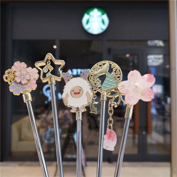 

spoons coffee spoon stirring stick beauty fishtail cherry snow monster note long handle stainless steel golden silver