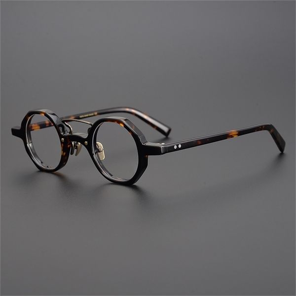 

73% off factory sale tortoiseshell color small square hand-made irregular glasses frame, height of men and women, small face147, White;black