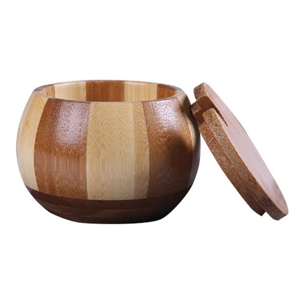 

wooden salt box spice jar sugar bowl pepper seasoning container storage n7mb bottles & jars