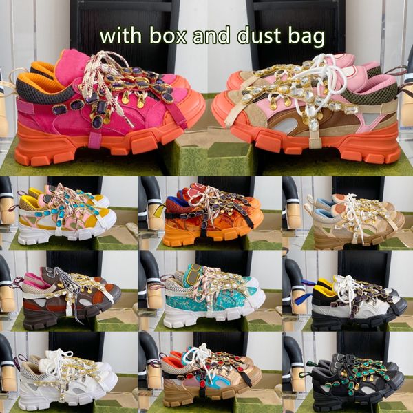 

luxury sneakers women casual shoes gems sequins designer old dad sneaker combination soles green fabric sneaker removable crystals chain 100, Black