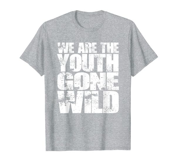 

youth gone wild 80s big hair band music concert lyrics t-shirt, White;black