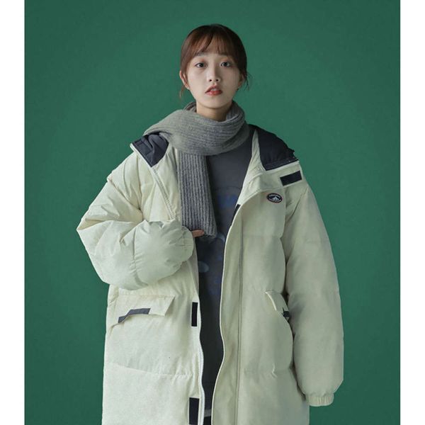 

medium and long cotton padded for female trendy down jacket loose thickened, Black