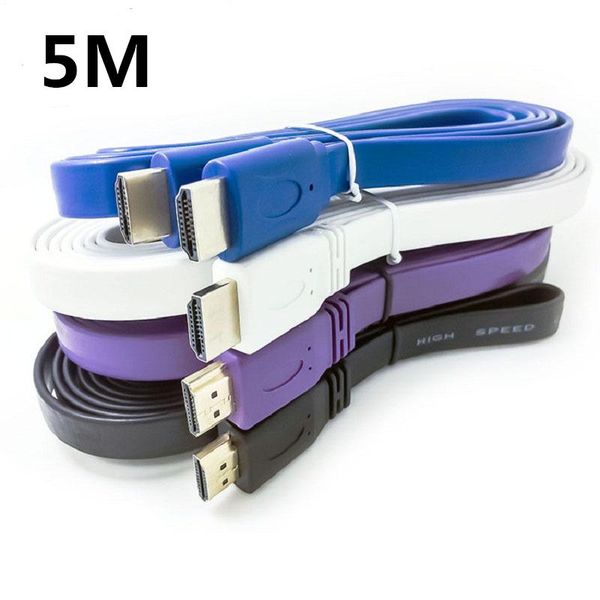 

audio cables & connectors computer cable 5m hd 1.4 supports 3d 1080p flat ky303-5m