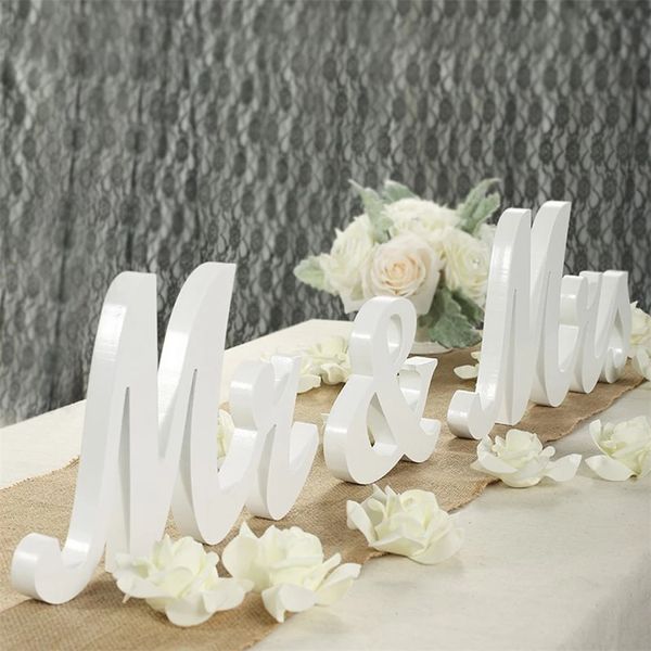 Mergulho de madeira Sr. Casamento Sinal de Casamento Números de Mesa de Casamento Letras Elegant Sweetheart e Recepção Top Sinal De Mesa Decoração De Casamento