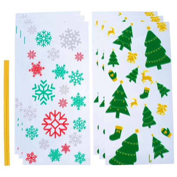 

400pcs christmas cellophane bags clear candy cookie treat gift wrap