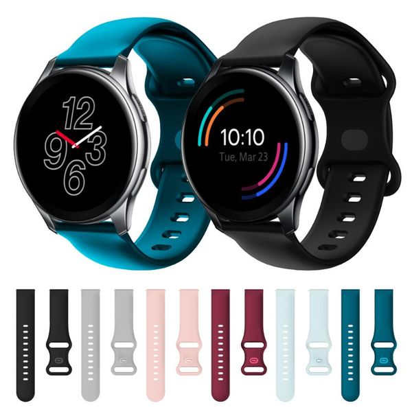

watch bands 22mm sport soft silicone double buckle strap for oneplus one plus bracelet replacement watchbands, Black;brown