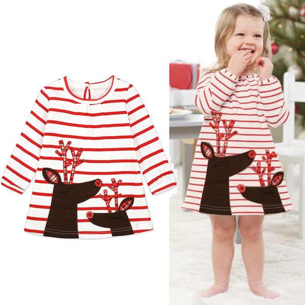 

girl's dresses 2021 kids for girls autumn winter long sleeve princess dress children cotton clothes 12m-6 years baby girl stripe, Red;yellow