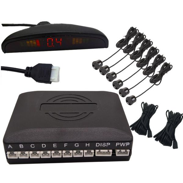 

car rear view cameras& parking sensors led display monitor reverse with 6 detector system assistance reversing