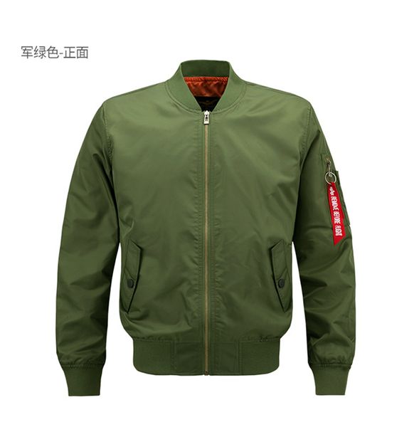 

casual air force flight jacket men plus size 8xl bomber jackets men's outerwear concise 2021 warm windproof emembroidery coat ookj, Black