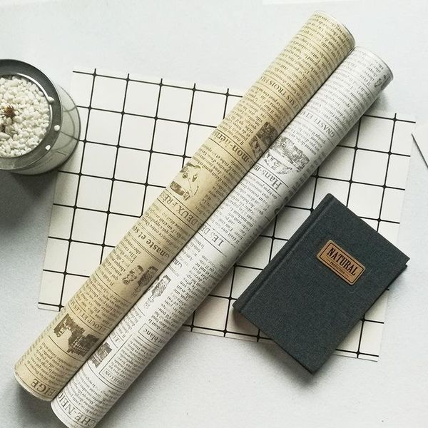 

old spaper self adhesive wallpaper for counter cabinets wall decorative furniture diy stickers pvc contact paper wallpapers