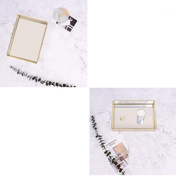 

storage bottles & jars selling glass tray cosmetic girl birthday gift lipstick nail polish jewelry display stand makeup brush