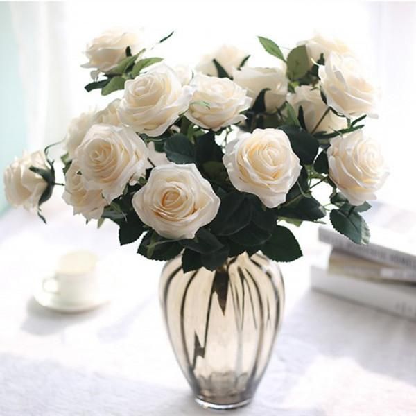 

european artificial flower simulation bouquet 10 head french rose wedding living room decoration fake decorative flowers & wreaths