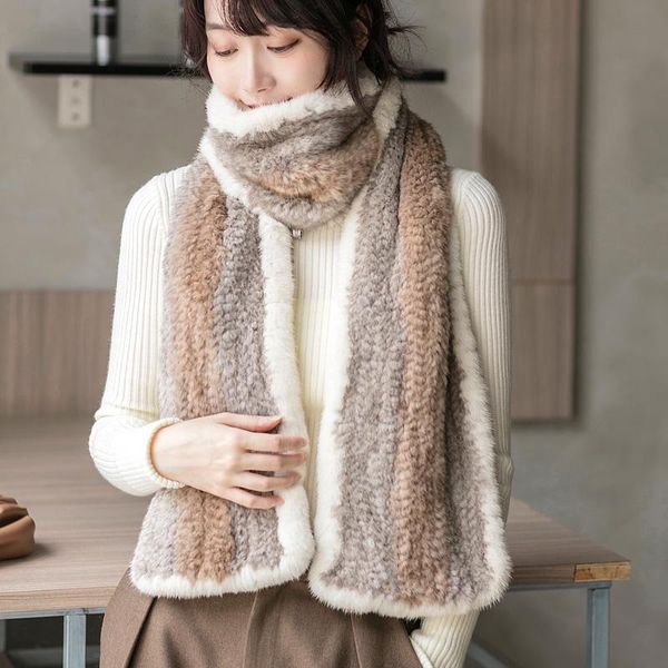 

scarves korean version natural real scarf integrated woven shawl warm women in autumn and winter lengthened widened, Blue;gray