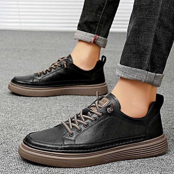 

low used board sho ultra slim leather men's 2021 autumn winter large span