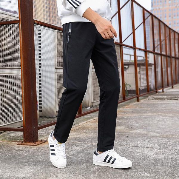 

men's casual pants fitness sportswear men large size solid color sports male troausers black gym jogging