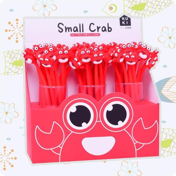 

gel pens 24 pcs/lot creative crab pen cute bendable 0.5mm black ink signature promotional gift office school supplies