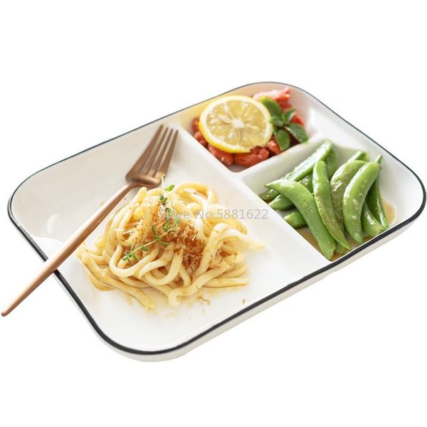 

dishes & plates 10 inch simple white separated plate, ceramic separator, bpa stackable, dishwasher safe