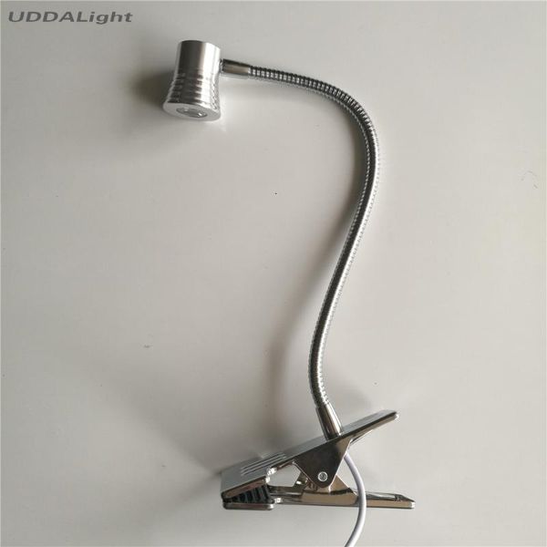 

wall lamps reading light 3w adjustable lamp silver with plug and switch clip