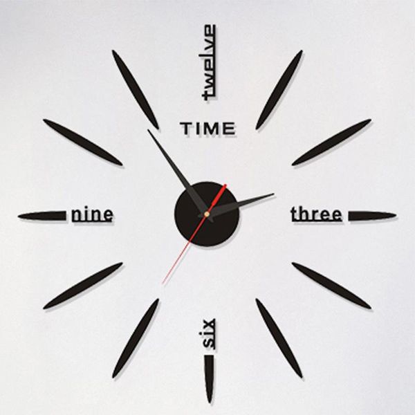 

wall clocks fowecelt 3d clock modern design acrylic black large sticker diy watches home decor aesthetic room