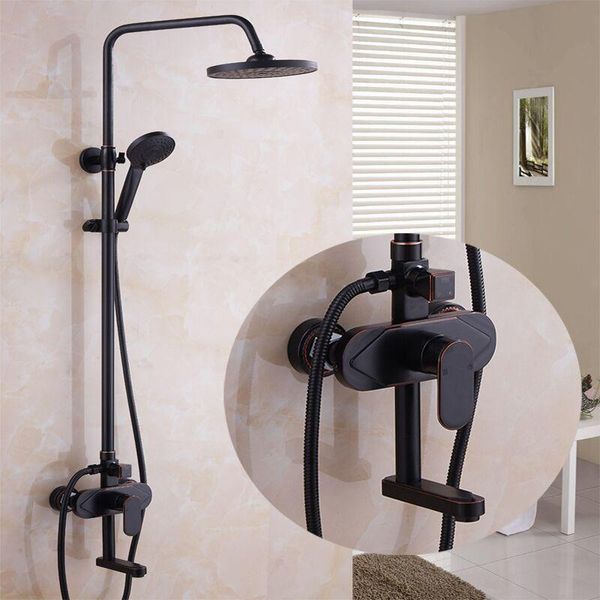 

space aluminum bathroom shower system black faucet handshower rainfall head sets