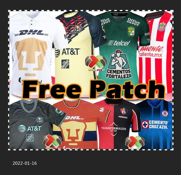 

mx liga soccer jerseys 2021 2022 club america chivas cruz azul atlas uanl guadalajara leon puebla unam xolos tijuana 21/22 men shirt, Black;yellow