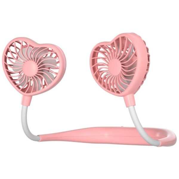 

electric fans mini usb portable fan neck ventilator small desk air cooler conditioner pink