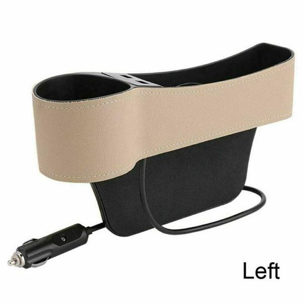 

car organizer accessories gap storage box beige slot leather + abs left side parts