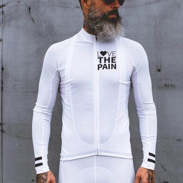 

love the pain 2021 cycling jersey summer men's team pure white tights mtb road sports suit ropa ciclismo racing sets, Black;blue
